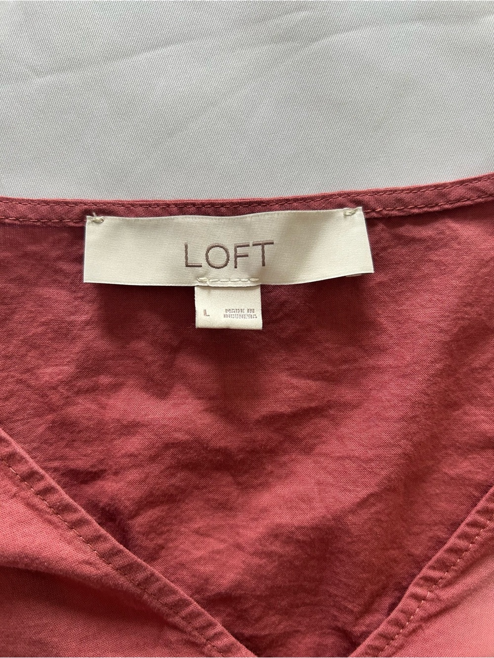 LOFT Double Tie Waist V-Neck Top in Dusty Rose - Picture 9 of 11
